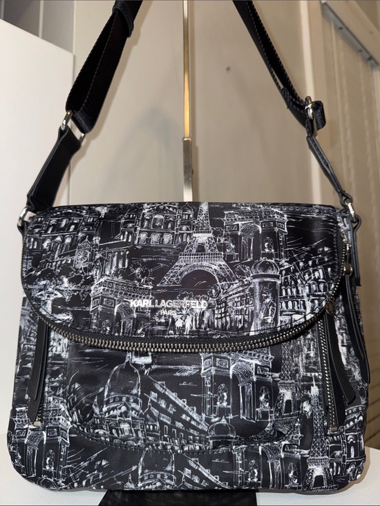 Karl Lagerfeld Handbags - Karl Lagerfeld Paris Cara Flap Messenger Crossbody Bag Skyline Print